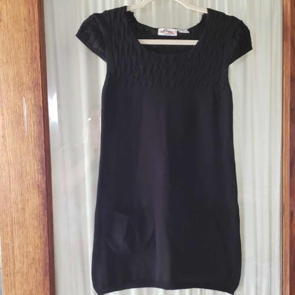 Ladies loca loca size S black cotton sweater dress